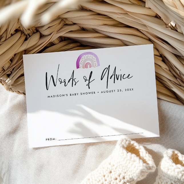 Niedliches Lila Regenbogen Kinderdusche Hinweiskarte (Von Creator hochgeladen)