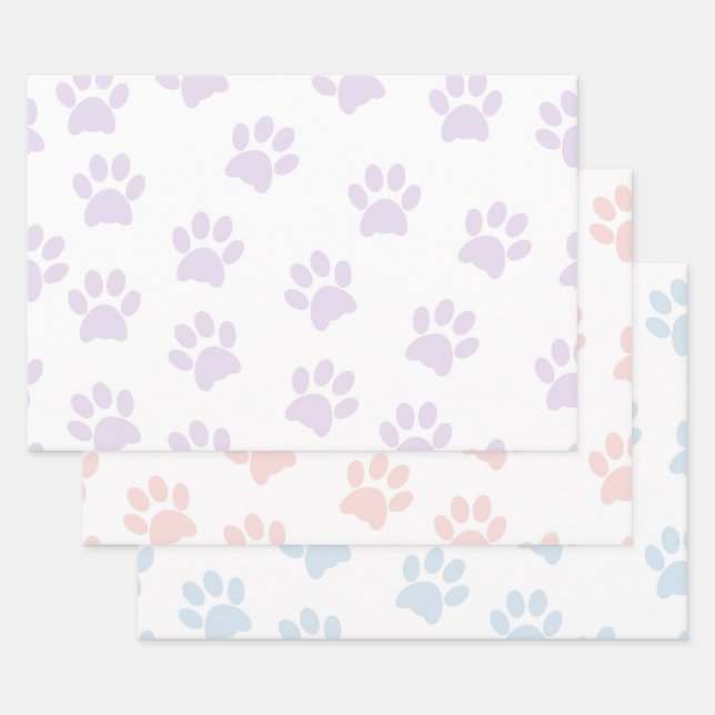 Niedliches Lila, rosa und blaues Farbmuster Geschenkpapier Set (Set)