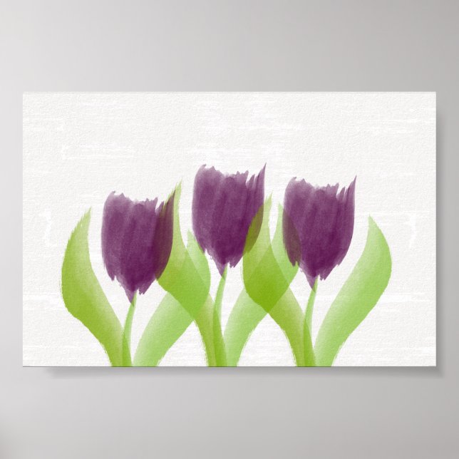 Niedliches Lila Tulips Kinderzimmer Hochzeitplakat Poster (Vorne)
