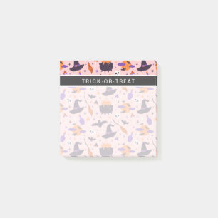 Niedliches Lila und rosa Halloween-Muster Post-it Klebezettel