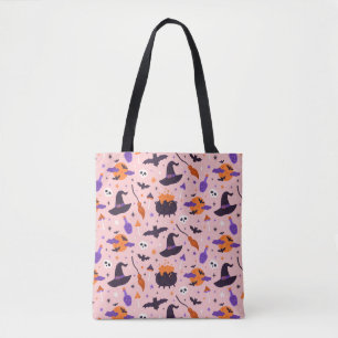 Niedliches Lila und rosa Halloween-Muster Tasche