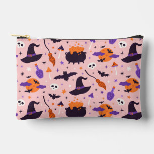 Niedliches Lila und rosa Halloween-Muster Zubehörtasche