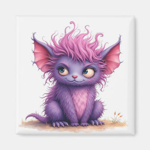 Niedliches Lila und rosa Monster Magnet