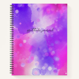 Niedliches Lila Watercolor Script Dankbarkeit Jour Notizbuch