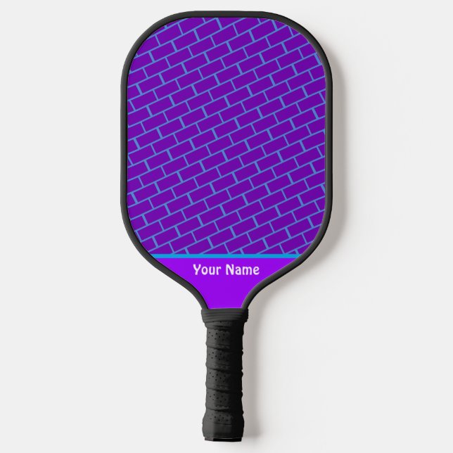Niedliches Lila Ziegelmuster Pro Pickleball Paddel Pickleball Schläger (Rückseite)