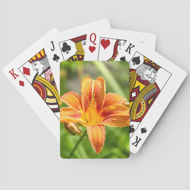 Niedliches Lily Blume Foto Spielkarten (Rückseite)