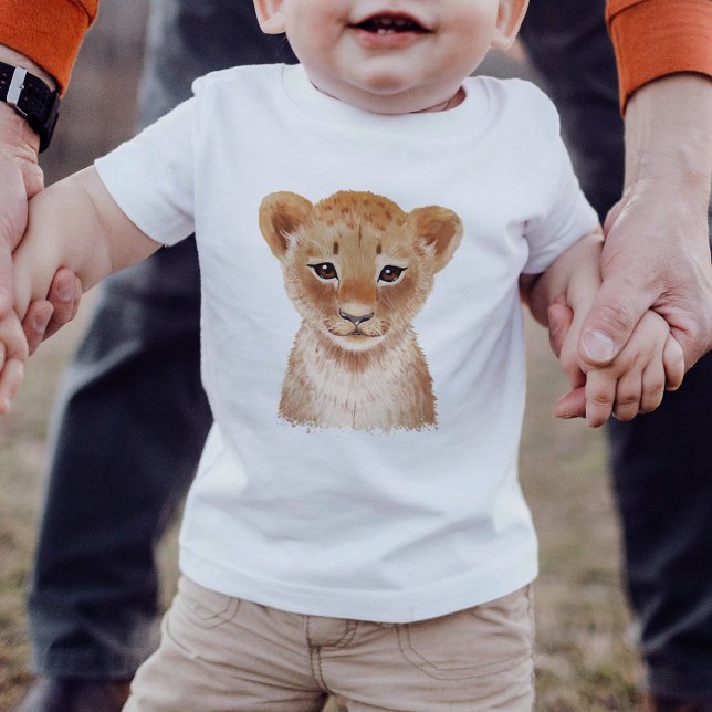 Niedliches Lion Cub Painting Baby T-shirt (Von Creator hochgeladen)