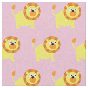 Niedliches Lion Kid Baby Kinderzimmer Light Pink B Stoff