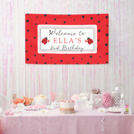 Niedliches Little Ladybug Kindergeburtstag Party Banner