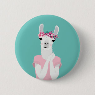 Niedliches Llama-Abzeichen-Button Button