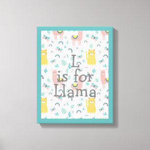 Niedliches Llama Baby Kinderzimmer Dekor Leinwanddruck