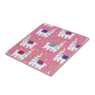 Niedliches Llama-Muster Fliese