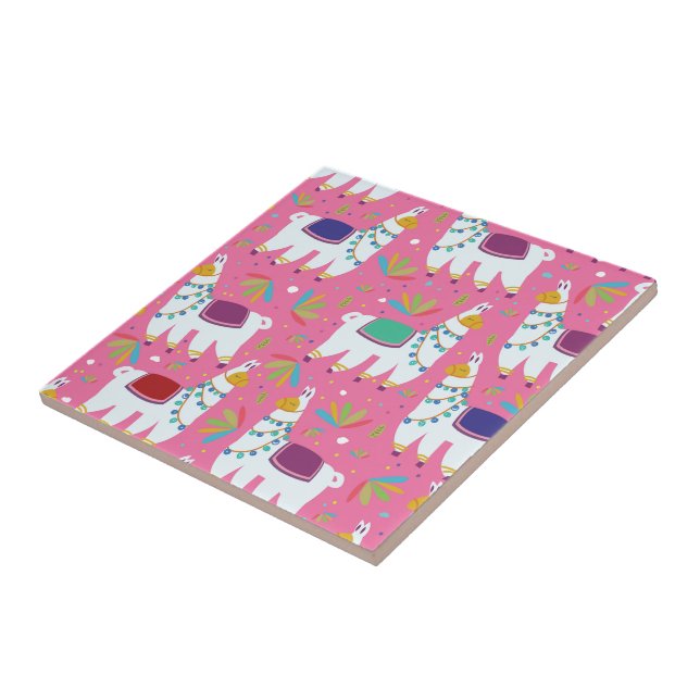 Niedliches Llama-Muster Fliese (Seite)