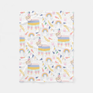Niedliches Llama Rainbow Baby Kinderzimmer Fleecedecke
