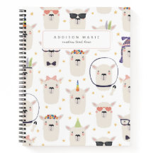 Niedliches Llama SpiralNotebook für Zurück in die