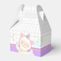 Niedliches Llama Unicorn Rainbow Gastgeschenk Box
