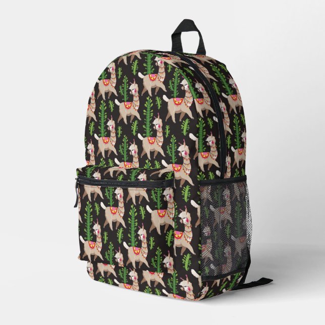 Niedliches Llamasmuster Bedruckter Rucksack (Rückseitige Ecke Rechts)