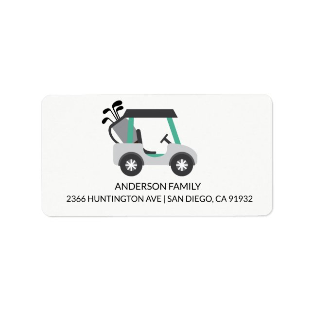 Niedliches Logo für den Golfkartentext Adressaufkleber (Vorne)