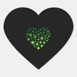 Niedliches Lucky Heart Kleeblatt Happy St Patricks Herz-Aufkleber