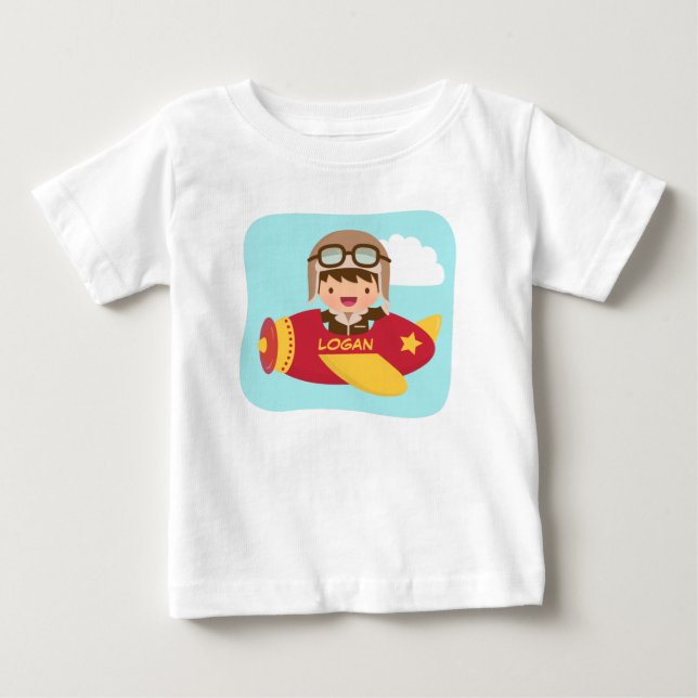 Niedliches Luftfahrzeug von Aviator für Kleinkinde Baby T-shirt (Vorderseite)