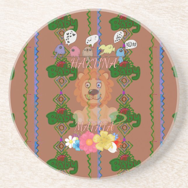 Niedliches lustiges Baby Lion King Hakuna Matata n Untersetzer (Vorne)