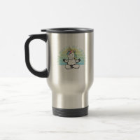 Niedliches lustiges Einhorn beim Yoga. lustige Yog