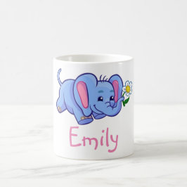 Niedliches lustiges Elefant-Blumen-Dschungel-Tier Kaffeetasse