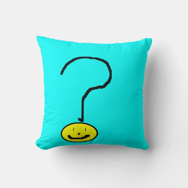Niedliches lustiges Fragezeichen Emoji, Kissen (Vorderseite)