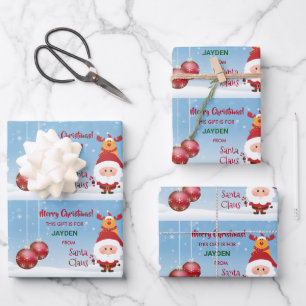 Niedliches, lustiges Geschenk an den Weihnachtsman Geschenkpapier Set