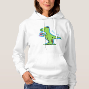 Niedliches, lustiges Grün zum Rex-Dinosaurier-Cart Hoodie