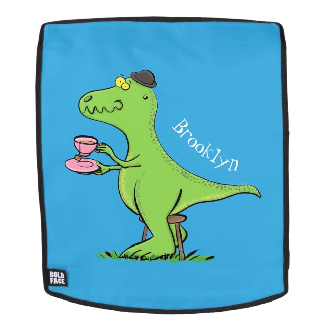 Niedliches, lustiges Grün zum Rex-Dinosaurier-Cart Rucksack (Abnehmbare Front)