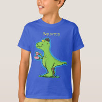 Niedliches, lustiges Grün zum Rex-Dinosaurier-Cart