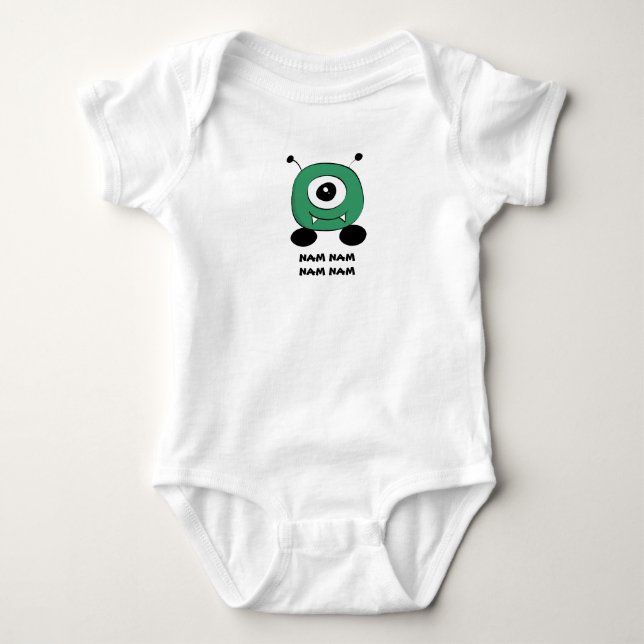 Niedliches lustiges grünes alien baby strampler (Vorderseite)