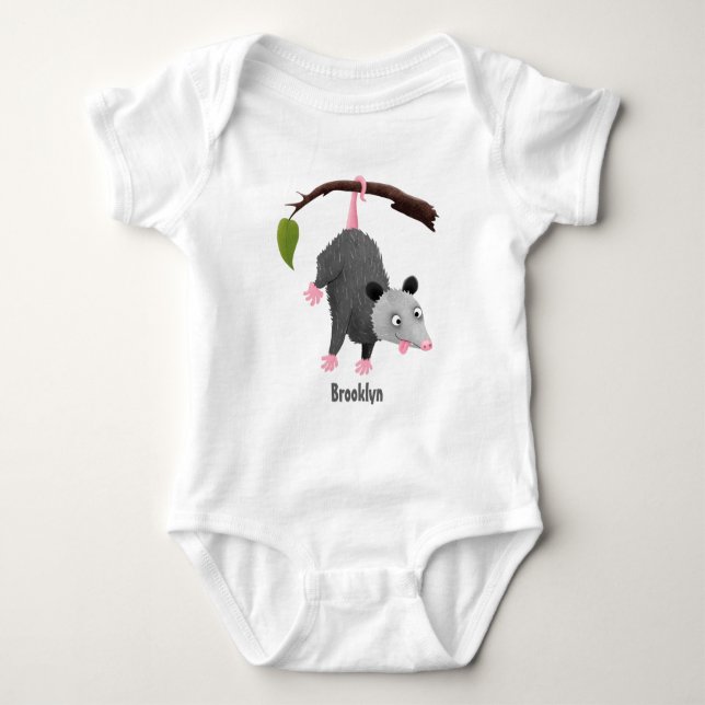 Niedliches lustiges Opossum aus Cartoon Baby Strampler (Vorderseite)