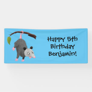 Niedliches lustiges Opossum aus Cartoon Banner