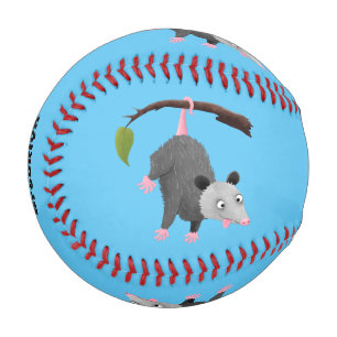 Niedliches lustiges Opossum aus Cartoon Baseball