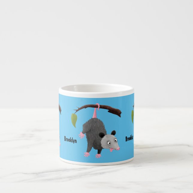 Niedliches lustiges Opossum aus Cartoon Espressotasse (Vorderseite)
