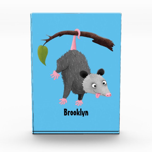 Niedliches lustiges Opossum aus Cartoon Fotoblock (Vorderseite)