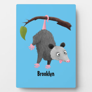 Niedliches lustiges Opossum aus Cartoon Fotoplatte