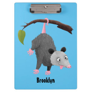 Niedliches lustiges Opossum aus Cartoon Klemmbrett