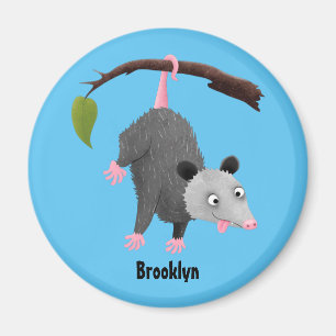 Niedliches lustiges Opossum aus Cartoon Magnet