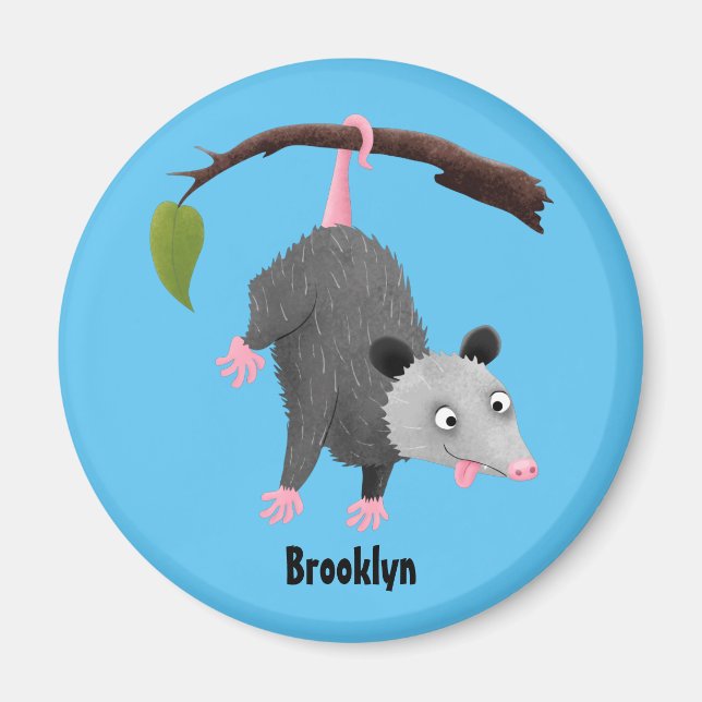 Niedliches lustiges Opossum aus Cartoon Magnet (Vorne)