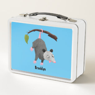 Niedliches lustiges Opossum aus Cartoon Metall Brotdose