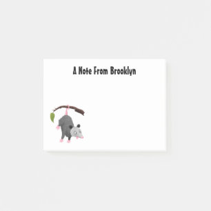 Niedliches lustiges Opossum aus Cartoon Post-it Klebezettel