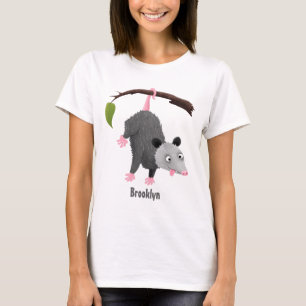 Niedliches lustiges Opossum aus Cartoon T-Shirt