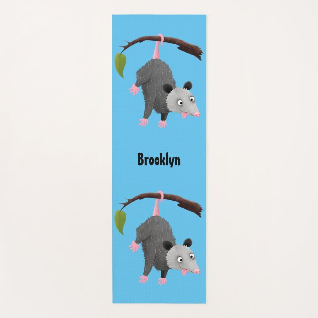Niedliches lustiges Opossum aus Cartoon Yogamatte (Vorderseite)