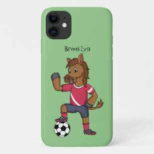 Niedliches lustiges Pferd beim Fußballspielen Cart Case-Mate iPhone Hülle