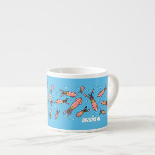 Niedliches, lustiges Rosa-Tintenfisch-Cartoon-Must Espressotasse