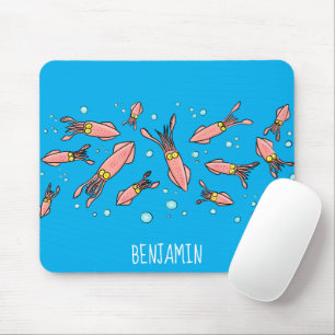 Niedliches, lustiges Rosa-Tintenfisch-Cartoon-Must Mousepad