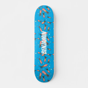 Niedliches, lustiges Rosa-Tintenfisch-Cartoon-Must Skateboard